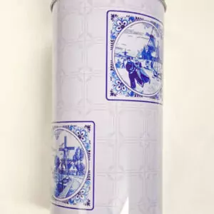 Dutch Van delft windmill rusk blue tin empty