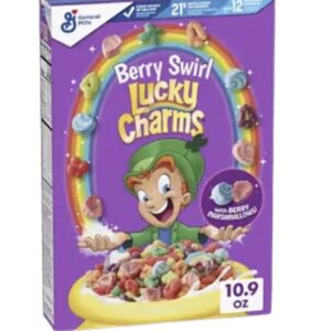 Lucky Charms Berry swirl sweetened corn with marshmallow